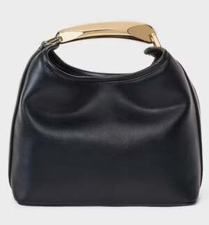 A New Day Black Faux Leather Metal Handle Handbag
